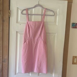 Express Pink Gingham Sundress with Pockets